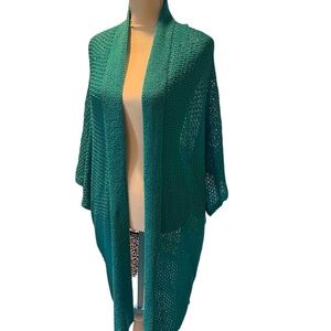 Chico's Vibrant Turquoise Open-Front Poncho